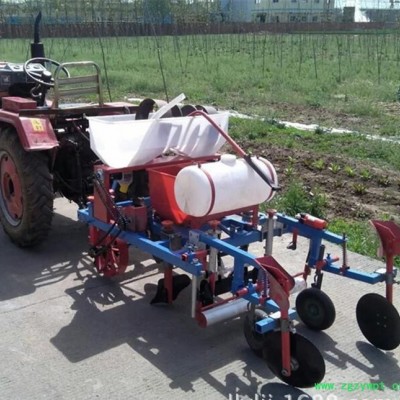 牵引花生起垄播种机 药材喷药覆膜机 喷药起拢覆膜机