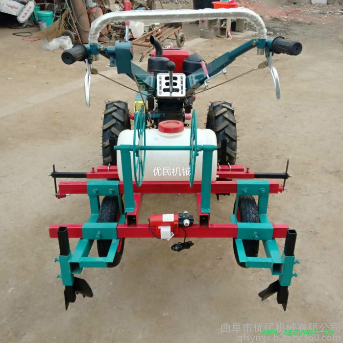 手扶拖拉机花生喷药打药腹膜一体机 起垄覆膜机 开沟机旋耕机