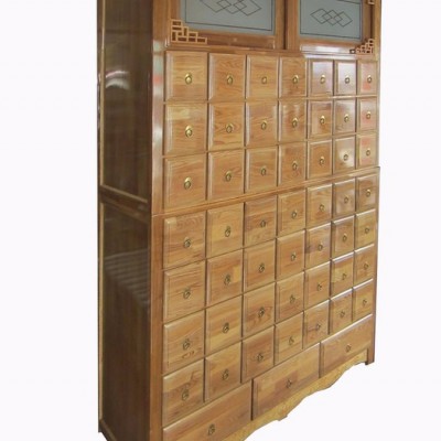 华都中药橱柜     仿古款实木中药柜   水曲柳推拉门药柜