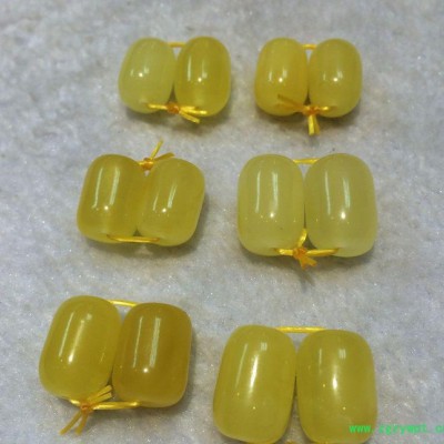 川东琥珀蜜蜡桶珠无优化蜜蜡原石桶珠 配珠