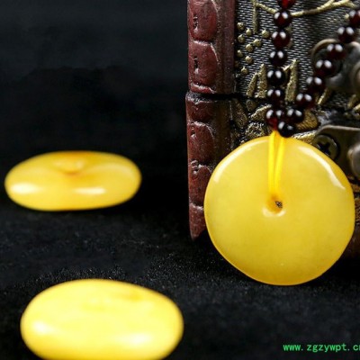 波罗的天然蜜蜡 琥珀蜜蜡饼子平安扣 吊坠 送配绳 男女款蜜蜡吊坠