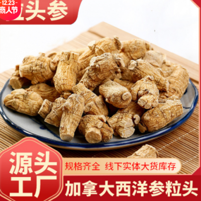加拿大西洋参粒头6年花旗参圆粒礼盒装袋装中药材代打粉产地批发