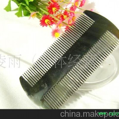 批发供应天然黑牛角梳，牛角篦子