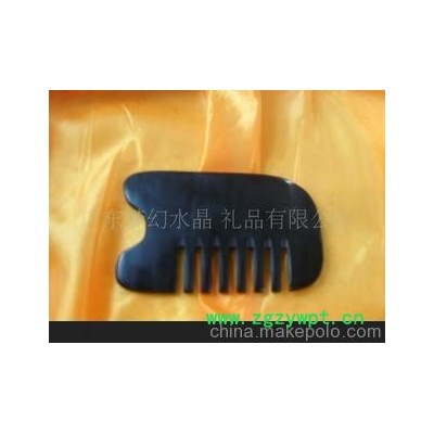 梳状多功能刮痧板 黄玉面部美容刮痧板，广州玉石刮痧板