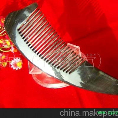 批发供应天然水牛牛角梳 黑牛角梳
