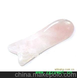 鱼尾型粉色水晶刮痧板 美容刮痧板 排毒、活血、祛斑