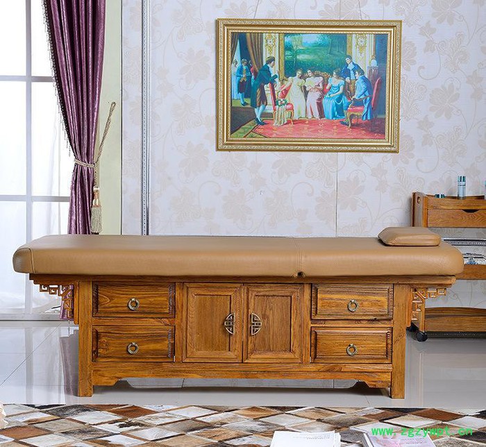 厂直销可定制 欧式仿古 实木可升降按摩床 美容养生推拿院专