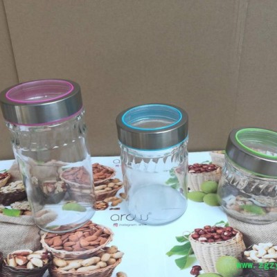 祥特 高白料玻璃储物罐 圆形玻璃罐 带透明玻璃盘密封罐 玻璃密封罐大号无铅加厚米桶茶叶中药干货储物罐